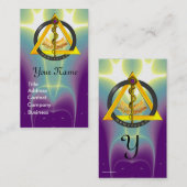 ROD VAN ASCLEPIUS DENTISTRIE MONOGRAM PEARL VISITEKAARTJE (Voorkant / Achterkant)