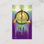 ROD VAN ASCLEPIUS DENTISTRIE MONOGRAM PEARL VISITEKAARTJE (Achterkant)