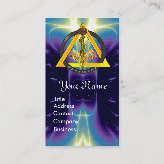 ROD VAN ASCLEPIUS DENTISTRIE MONOGRAM PEARL VISITEKAARTJE (Voorkant)