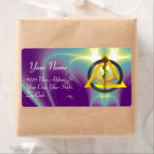 ROD VAN ASCLEPIUS DENTISTRIE SYMBOOL Paars Etiket (Insitu)