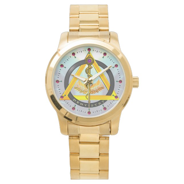 ROD VAN ASCLEPIUS DENTISTRIESSYMBOOL, blauw Horloge (Voorkant)