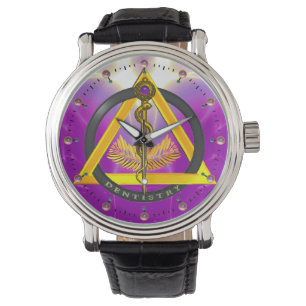ROD VAN ASCLEPIUS DENTISTRIESSYMBOOL, fuchsia Horloge