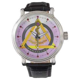 ROD VAN ASCLEPIUS DENTISTRIESSYMBOOL, lila Horloge