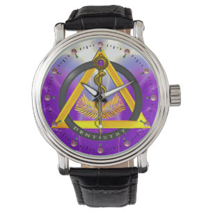 ROD VAN ASCLEPIUS DENTISTRIESSYMBOOL, Paars Horloge