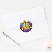 ROD VAN ASCLEPIUS DENTISTRIESSYMBOOL RONDE STICKER (Envelop)
