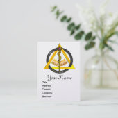 ROD VAN ASCLEPIUS DENTISTRY GOLD MONOGRAM VISITEKAARTJE (Staand voorkant)