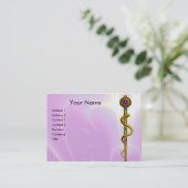 ROD VAN ASCLEPIUS Gold Medical Healing Ultra Viole Visitekaartje (Staand voorkant)
