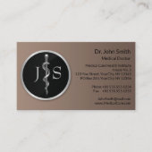 Rod van Asclepius Medical Classy Noble Silver Afsprakenkaartje (Voorkant)