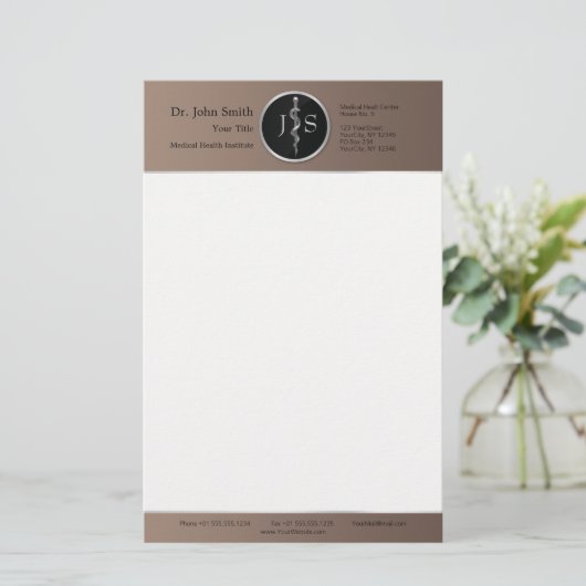 Rod van Asclepius Medical Classy Noble Silver Briefpapier (Staand voorkant)