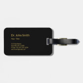 Rod van Asclepius Medical Gold op Black Classy Bagagelabel (Achterkant horizontaal)