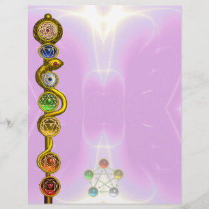 ROD VAN ASCLEPIUS MET 7 CHAKRAS, SPIRITUELE ENERGI
