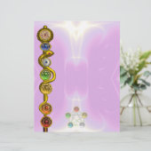 ROD VAN ASCLEPIUS MET 7 CHAKRAS, SPIRITUELE ENERGI (Staand voorkant)