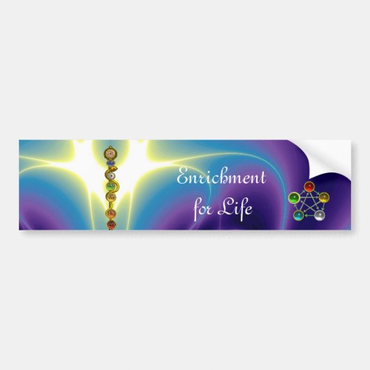 ROD VAN ASCLEPIUS MET 7 CHAKRAS, SPIRITUELE ENERGI BUMPERSTICKER (Voorkant)