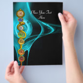 ROD VAN ASCLEPIUS MET 7 CHAKRAS, SPIRITUELE ENERGI FLYER (Hand)