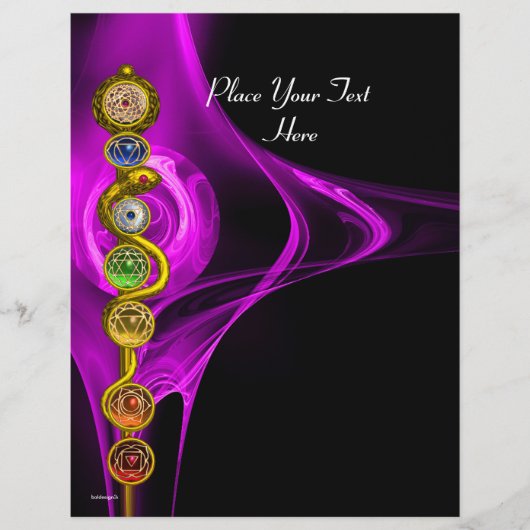 ROD VAN ASCLEPIUS MET 7 CHAKRAS, SPIRITUELE ENERGI FLYER (Voorkant)