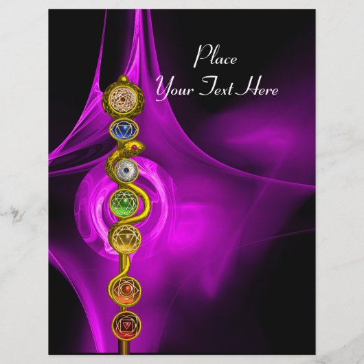 ROD VAN ASCLEPIUS MET 7 CHAKRAS, SPIRITUELE ENERGI FLYER (Achterkant)