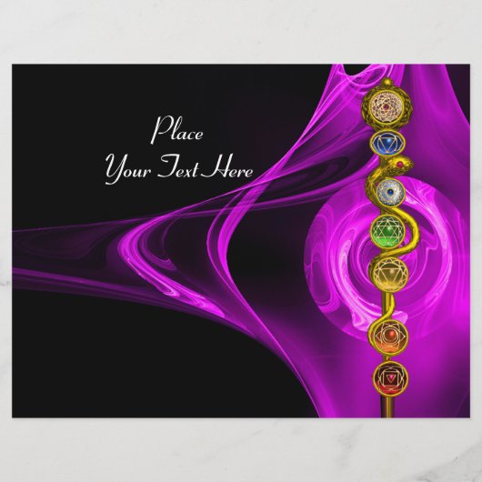 ROD VAN ASCLEPIUS MET 7 CHAKRAS, SPIRITUELE ENERGI FLYER (Achterkant)