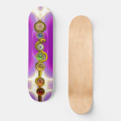 ROD VAN ASCLEPIUS MET 7 CHAKRAS, SPIRITUELE ENERGI PERSOONLIJK SKATEBOARD (Voorkant)