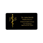 Rod voor medische lasthebber van Asclepius Gold op Etiket (Voorkant)