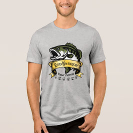 "Rod Warrior" gepersonaliseerd sport Bass vissen Tri-Blend Shirt
