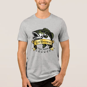 "Rod Warrior" gepersonaliseerd sport Bass vissen  Tri-Blend Shirt