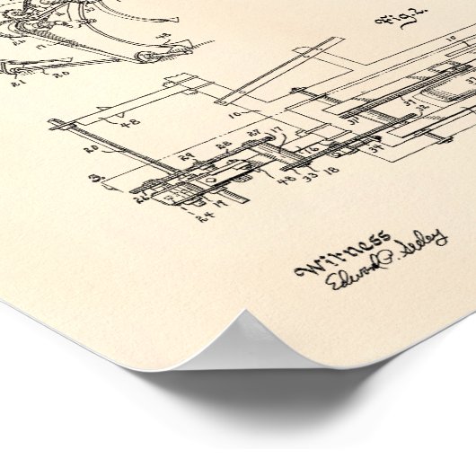 Rod Weeder Attachment 1959 Patent Art Old Peper Poster (Hoek)