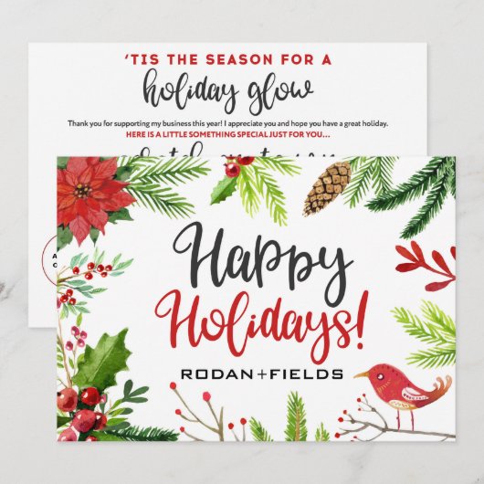 Rodan and Fields Prettig Kerstkaarten Feestdagenkaart (Voorkant / Achterkant)