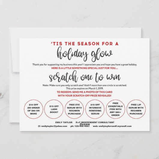 Rodan and Fields Prettig Kerstkaarten Feestdagenkaart (Achterkant)