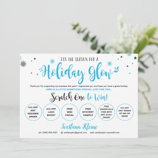 Rodan en Fields kerst krabben Kaarten af (Staand voorkant)