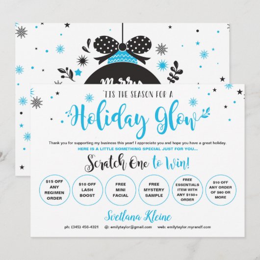 Rodan en Fields kerst krabben Kaarten af (Voorkant / Achterkant)