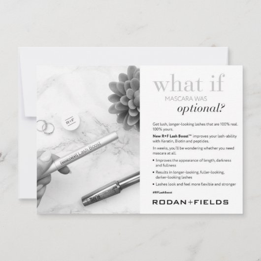 Rodan en Fields Lash Boost-kaarten Kaart (Achterkant)