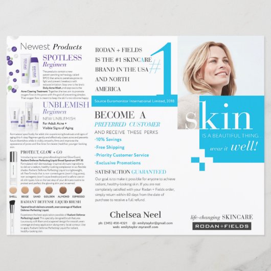 Rodan en Fields Tri-Fold Brochure (Voorkant)