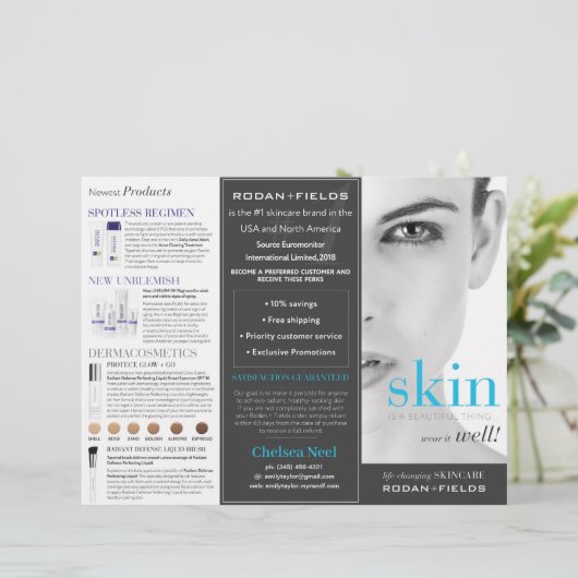 Rodan en Fields Tri-Fold Brochure (Staand voorkant)