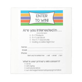 Rodan + Fields Inspired Enter om te winnen Notitieblok