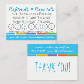 Rodan & Fields Referral Punch Caard Klantenkaartje