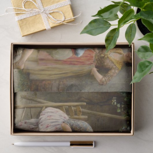 Roddel in de tuin (Italiaanse scène) Tissuepapier (Geschenk)