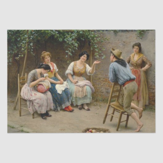 Roddel in de tuin (Italiaanse scène) Tissuepapier (Voorkant)