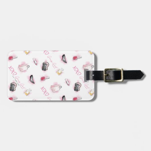 Roddel meisje make-up patroon bagagelabel (Voorkant horizontaal)