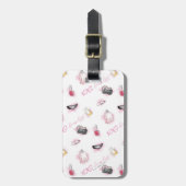 Roddel meisje make-up patroon bagagelabel (Voorkant verticaal)