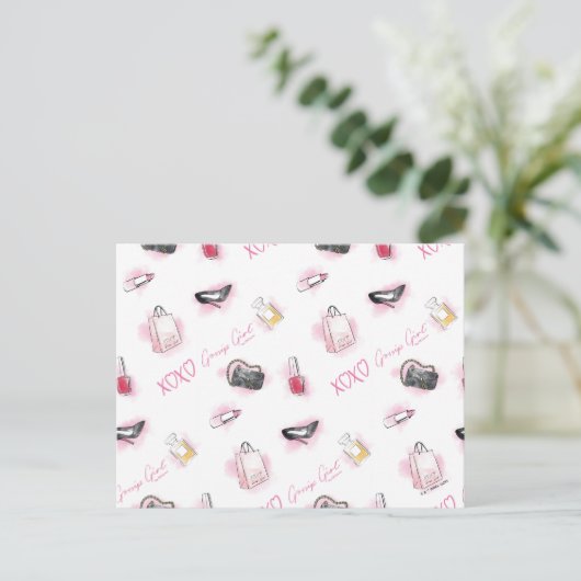 Roddel meisje make-up patroon briefkaart (Staand voorkant)