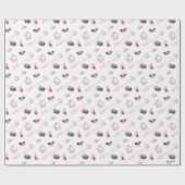 Roddel meisje make-up patroon cadeaupapier (Vlak)