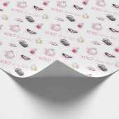 Roddel meisje make-up patroon cadeaupapier (Hoek)