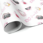 Roddel meisje make-up patroon cadeaupapier (Rol Hoek)