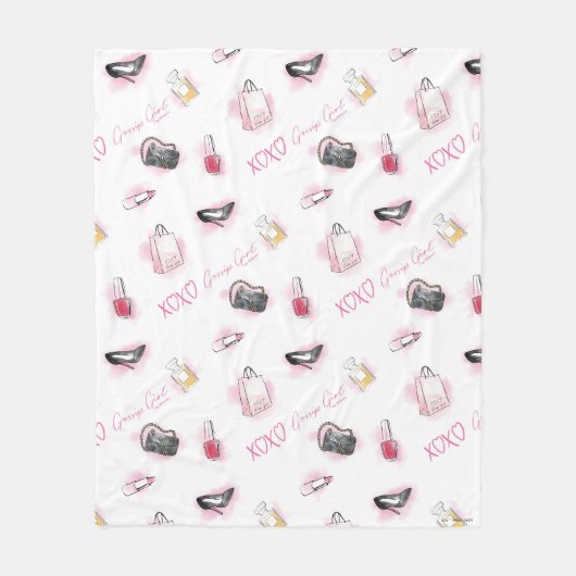 Roddel meisje make-up patroon fleece deken (Voorkant)