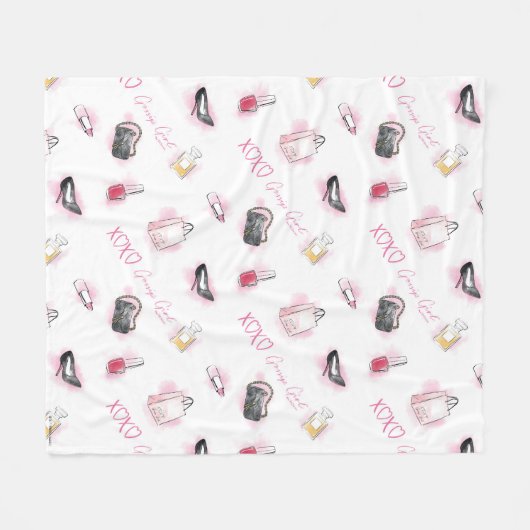 Roddel meisje make-up patroon fleece deken (Voorkant (Horizontaal))