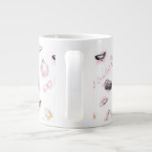 Roddel meisje make-up patroon grote koffiekop (Achterkant)