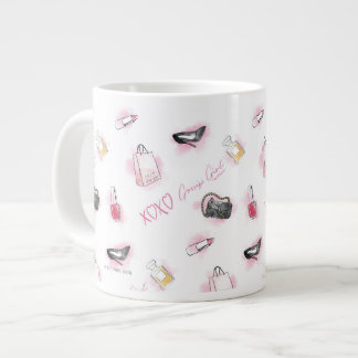 Roddel meisje make-up patroon grote koffiekop