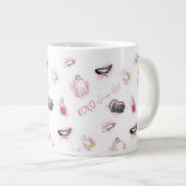 Roddel meisje make-up patroon grote koffiekop (Voorkant rechts)