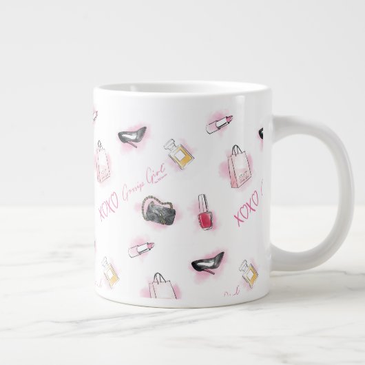 Roddel meisje make-up patroon grote koffiekop (Rechts)