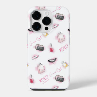 Roddel meisje make-up patroon iPhone 14 plus hoesje